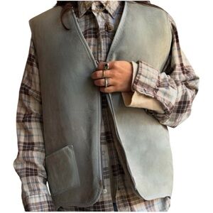 Vintage Amigos Genuine Shearling Wool Vest | Cozy Layering | Size M–L